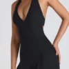 Pema Modal Lace-Trim Cut-Out Flared Jumpsuit in Black