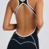 Petite Soft Active Open-Back Jumpsuit in Black