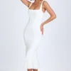 Petula Lace-Trim Midaxi Dress in White