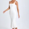 Petula Lace-Trim Midaxi Dress in White
