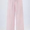 Piran Wide-Leg Cotton-Poplin Trousers in Pink Stripe