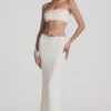 Pisa Embellished Cross Back Crop Top in White