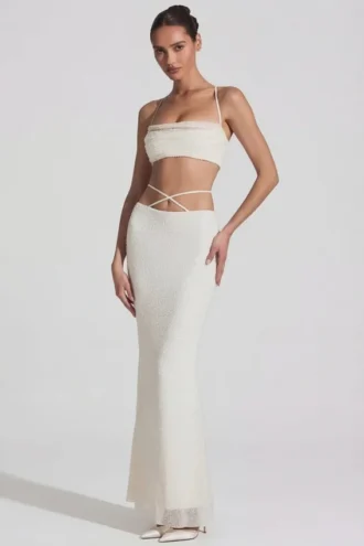 pisa embellished cross back crop top in white 1 330x495 - Pisa Embellished Cross Back Crop Top in White