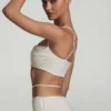 Pisa Embellished Cross Back Crop Top in White