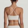 Pisa Embellished Cross Back Crop Top in White