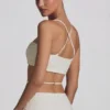 Pisa Embellished Cross Back Crop Top in White