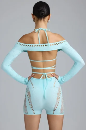 pixie embellished cropped shrug in ice blue 2 330x495 - Pixie Embellished Cropped Shrug in Ice Blue