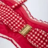 Portbou Ruffled Bandeau Bikini Top in Red Gingham