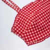 Portbou Ruffled Bandeau Bikini Top in Red Gingham
