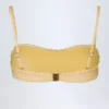 Portbou Ruffled Bandeau Bikini Top in Yellow Gingham