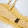 Portbou Ruffled Bandeau Bikini Top in Yellow Gingham