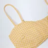 Portbou Ruffled Bandeau Bikini Top in Yellow Gingham
