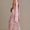 Primrose Premium Embellished Scarf-Detail Maxi Dress in Pink Floral Print