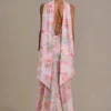 Primrose Premium Embellished Scarf-Detail Maxi Dress in Pink Floral Print