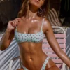 Printed Swim Micro Low Dipped Cheeky Bottom in Mint
