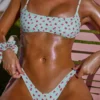 Printed Swim Micro Low Dipped Cheeky Bottom in Mint