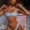 Printed Swim Micro Low Dipped Cheeky Bottom in Mint