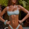 Printed Swim Micro Low Dipped Cheeky Bottom in Mint