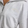 Quarter-Zip Cropped Sweatshirt in Grey Marl