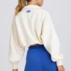 Quarter-Zip Cropped Sweatshirt in White