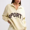 Quarter-Zip Sweatshirt in Bone