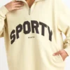 Quarter-Zip Sweatshirt in Bone