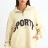 Quarter-Zip Sweatshirt in Bone