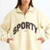Quarter-Zip Sweatshirt in Bone