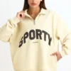 Quarter-Zip Sweatshirt in Bone
