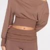 Thea Modal Low-Rise Straight-Leg Trousers in Mocha