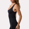 Racer Back Define Luxe Unitard in Black