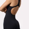 Racer Back Define Luxe Unitard in Black