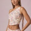Rae Scarf-Detail One-Shoulder Top in Primrose Floral Print
