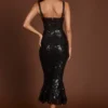 Raffaella Embellished Peekaboo Corset Midaxi Dress in Black Zebra