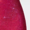 Raquel Embellished Extreme Cowl Neck Halter Mini Dress in Hot Pink