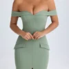 Rasine Off-Shoulder Midaxi Dress in Khaki Green