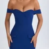 Rasine Off-Shoulder Midaxi Dress in True Navy
