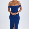 Rasine Off-Shoulder Midaxi Dress in True Navy