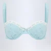 Ravello Broderie Anglaise Underwired Balconette Bikini Top in Powder Blue