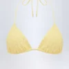 Recife Broderie Anglaise Triangle Bikini Top in Lemon Yellow