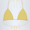 Recife Broderie Anglaise Triangle Bikini Top in Lemon Yellow