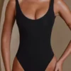Reese Scoop Neck Bodysuit in Black