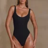 Reese Scoop Neck Bodysuit in Black