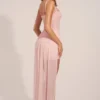 Reeva Corseted Draped Mini Dress in Blush Pink