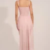 Reeva Corseted Draped Mini Dress in Blush Pink