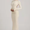 Regine Modal Ruched Backless Maxi Dress in Ivory