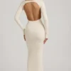 Regine Modal Ruched Backless Maxi Dress in Ivory