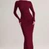 Regine Modal Ruched Backless Maxi Dress in Wine