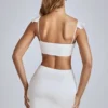 Rialta Cut Out Satin Mini Dress in Ivory