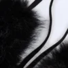 Riana Faux Fur Triangle Bralette in Black